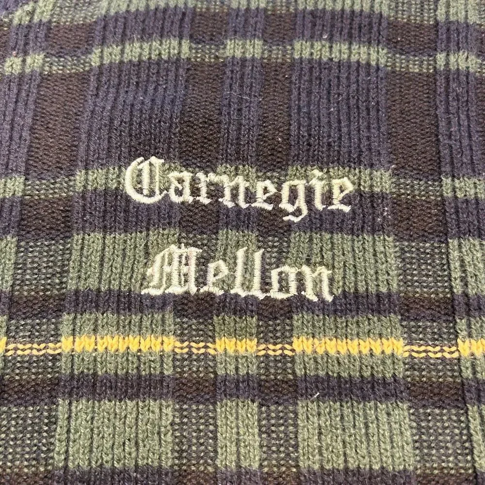Oak Brook x Carnegie Mellon University Upcycled Tartan Plaid Sweater Size Medium